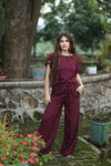 Conjunto Para Dama Pantalon Elastico Y Blusa Con Boton 2pz