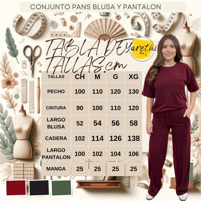 Conjunto Para Dama Casual Comodo Blusa Y Pantalón Pans
