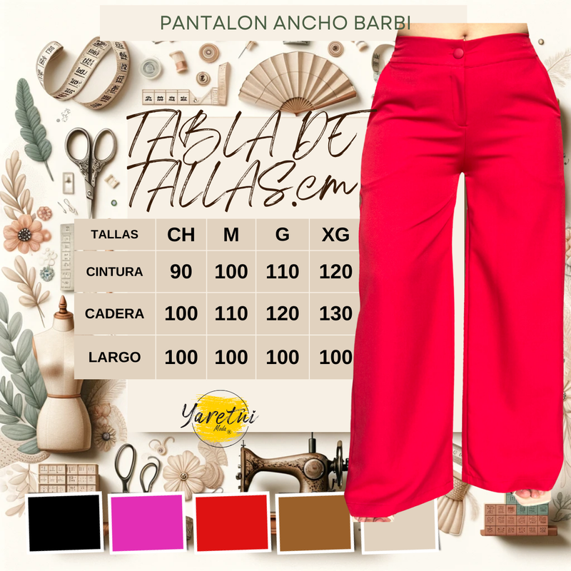 Pantalon Para Dama Formal De Pierna Ancha Comodo Y Elegante