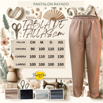 Pantalon Para Dama Casual Con Elastico Rayado