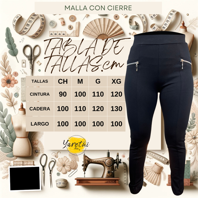 Leggings Para Dama Gruesa Malla Con Stretch Con Cierre