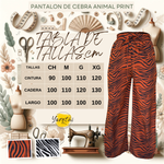 Pantalon Para Dama Casual Holgado Con Elastico Cebra