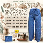 Pantalon Para Dama Con Elastico Con Bolsas Casual Mezclilla