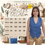 Chaleco Para Dama Botones Dorado Sastre Mezclilla