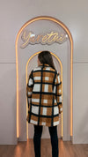 Gabardina Para Dama Abrigo Saco Blazer Boucle Boton Elegante