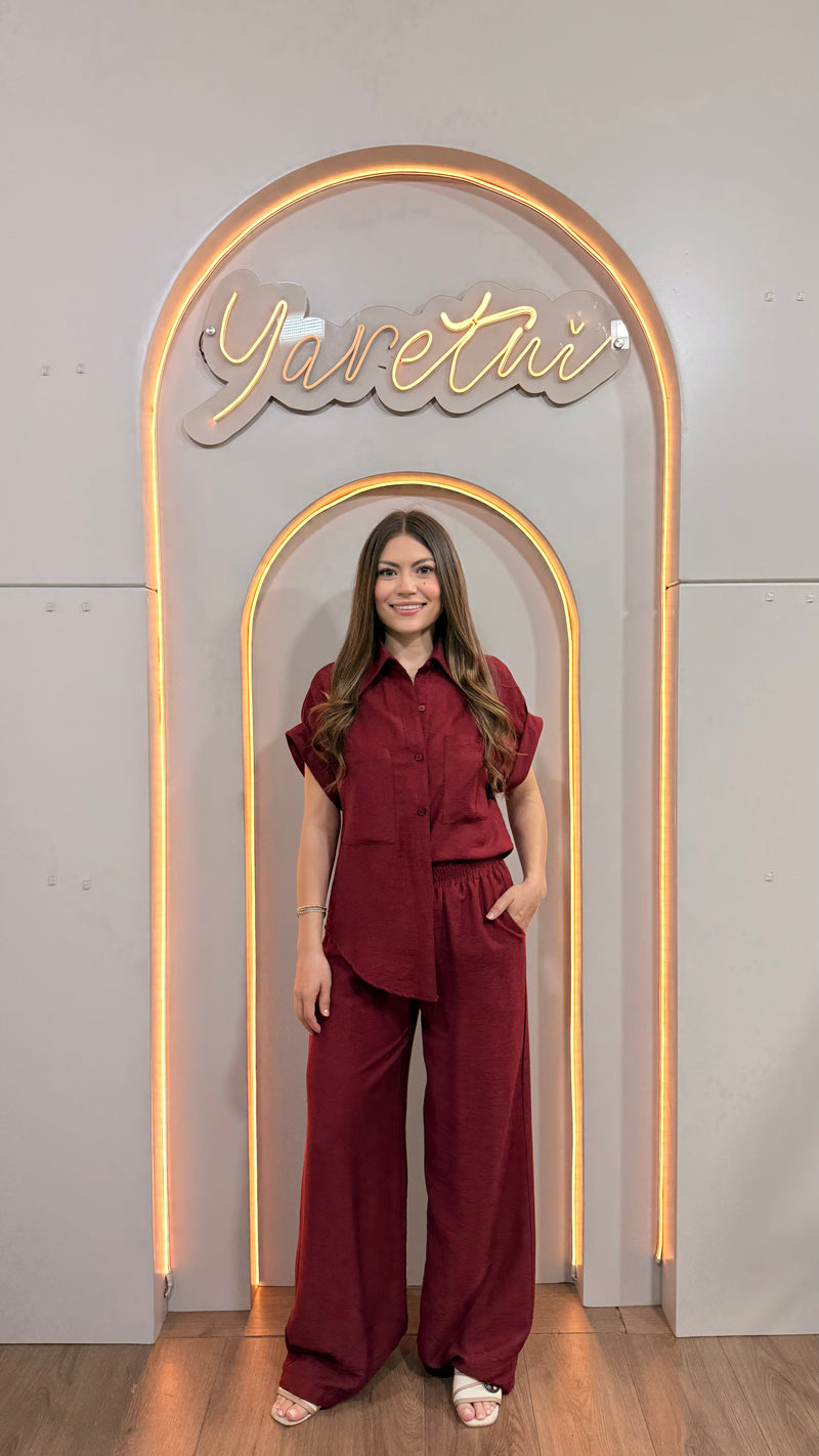 Conjunto Para Dama Formal Pantalon Elastico Y Camisa Bolsas