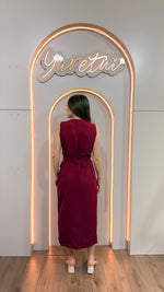 Vestido Para Dama Boton Dorado Formal Elegante Bolsas + Fajo