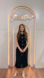 Vestido Para Dama Boton Dorado Formal Elegante Bolsas + Fajo