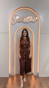 Vestido Para Dama Boton Dorado Formal Elegante Bolsas + Fajo