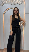 Conjunto Chaleco Y Pantalón Con Botones Dama Liso Casual