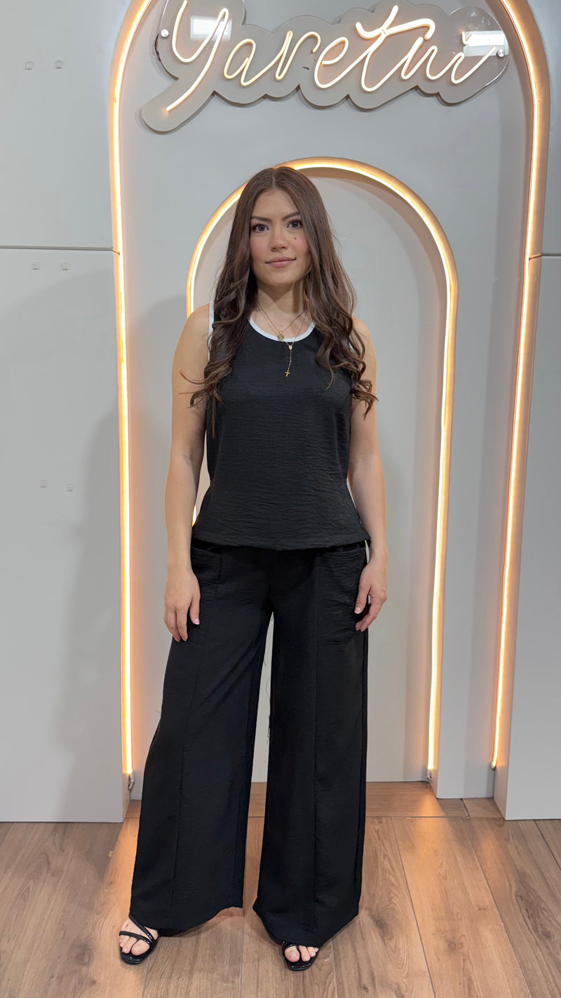 Conjunto Para Dama Pantalon Con Elastico Y Blusa Sin Mangas