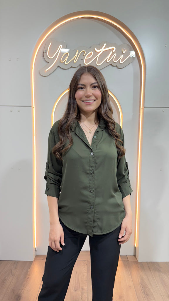 Camisa Para Dama Con Boton Delantero