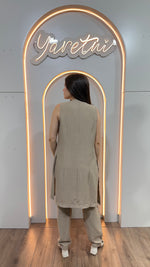 Conjunto Para Dama Casual Pantalon Y Chaleco Largo Con Boton
