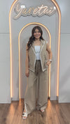 Conjunto Para Dama Pantalon Y Chaleco Espigas Casual