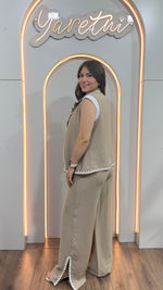 Conjunto Para Dama Pantalon Y Chaleco Espigas Casual