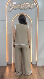 Conjunto Para Dama Pantalon Y Chaleco Espigas Casual