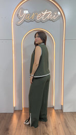 Conjunto Para Dama Pantalon Y Chaleco Espigas Casual