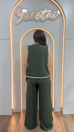 Conjunto Para Dama Pantalon Y Chaleco Espigas Casual