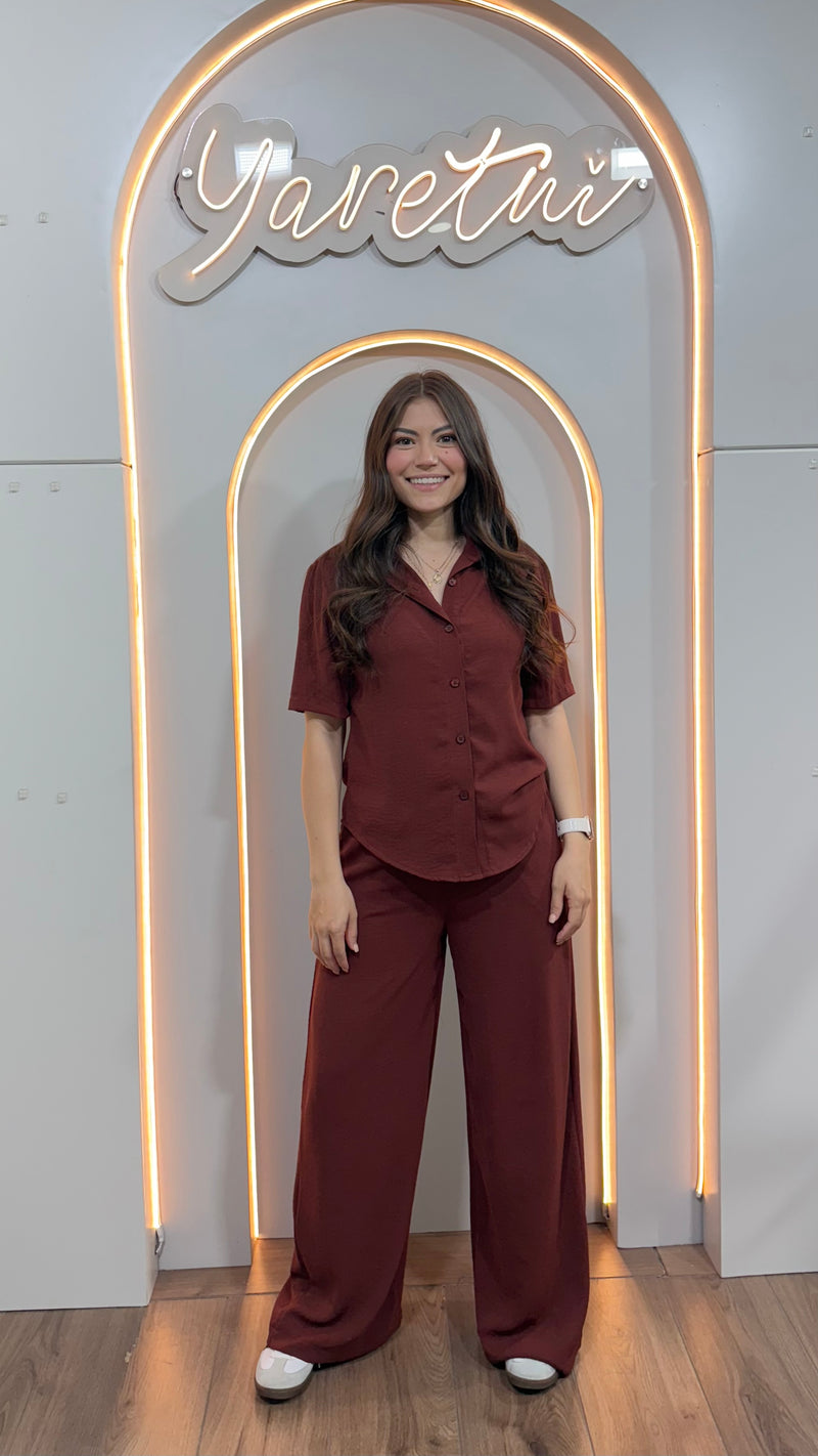 Conjunto Para Dama Pantalón Elastico Y Camisa Casual Luxor