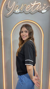 Blusa Para Dama Casual Olgada Cuello Redondo Combinada Bies