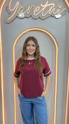 Blusa Para Dama Casual Olgada Cuello Redondo Combinada Bies