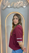 Blusa Para Dama Casual Olgada Cuello Redondo Combinada Bies