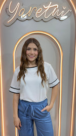 Blusa Para Dama Casual Olgada Cuello Redondo Combinada Bies