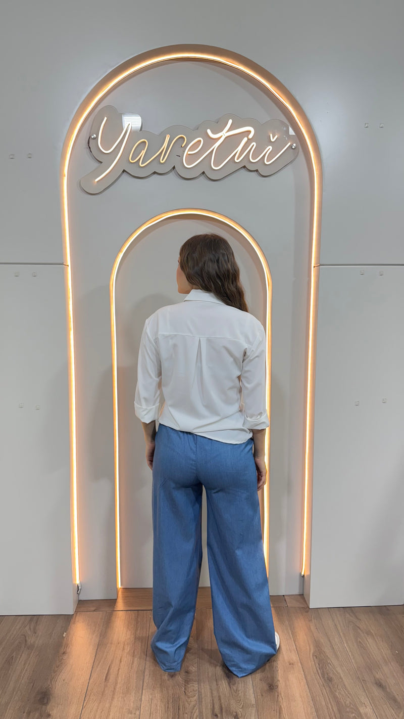 Camisa Para Dama Formal Cuello Y Botones Puños Con Bolsas