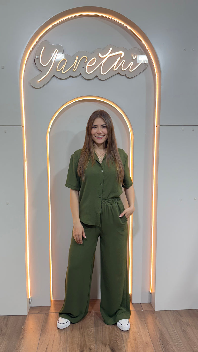 Conjunto Para Dama Pantalón Elastico Y Camisa Casual Luxor