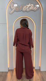 Conjunto Para Dama Pantalon Elastico Y Camisa Boton Dorado