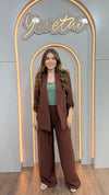 Conjunto Para Dama Blazer Con Hombreras Y Pantalon Tulum
