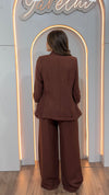 Conjunto Para Dama Blazer Con Hombreras Y Pantalon Tulum