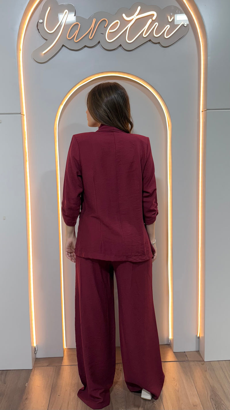 Conjunto Para Dama Blazer Con Hombreras Y Pantalon Tulum