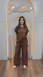 Conjunto Para Dama Pantalon Elastico Y Blusa Con Boton 2pz