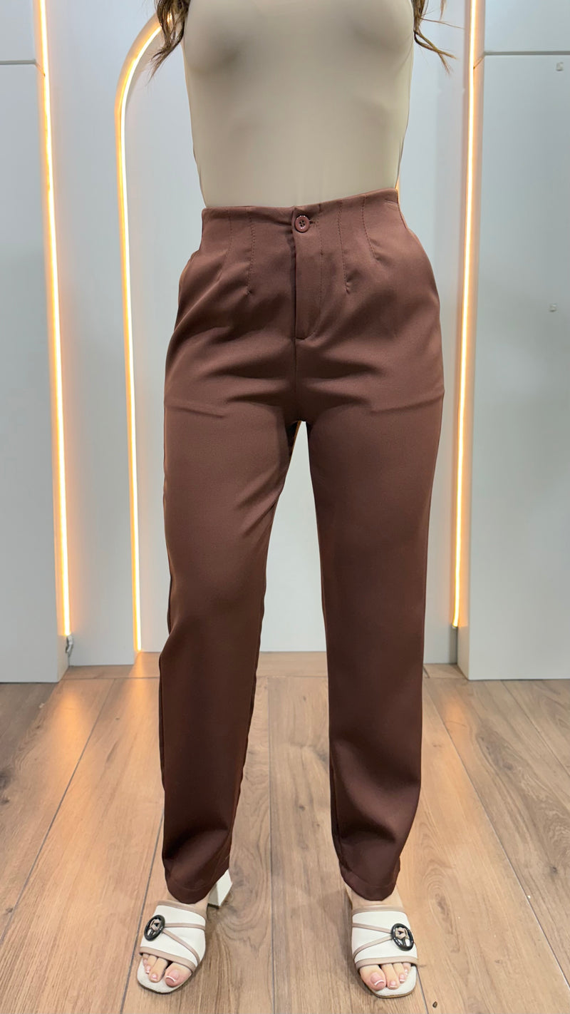 Pantalón Para Dama Formal Con Pinzas Recto Cremallera
