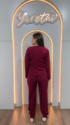 Conjunto Pantalon Con Elastico Y Camisa Cuello Cuadrado 2pz