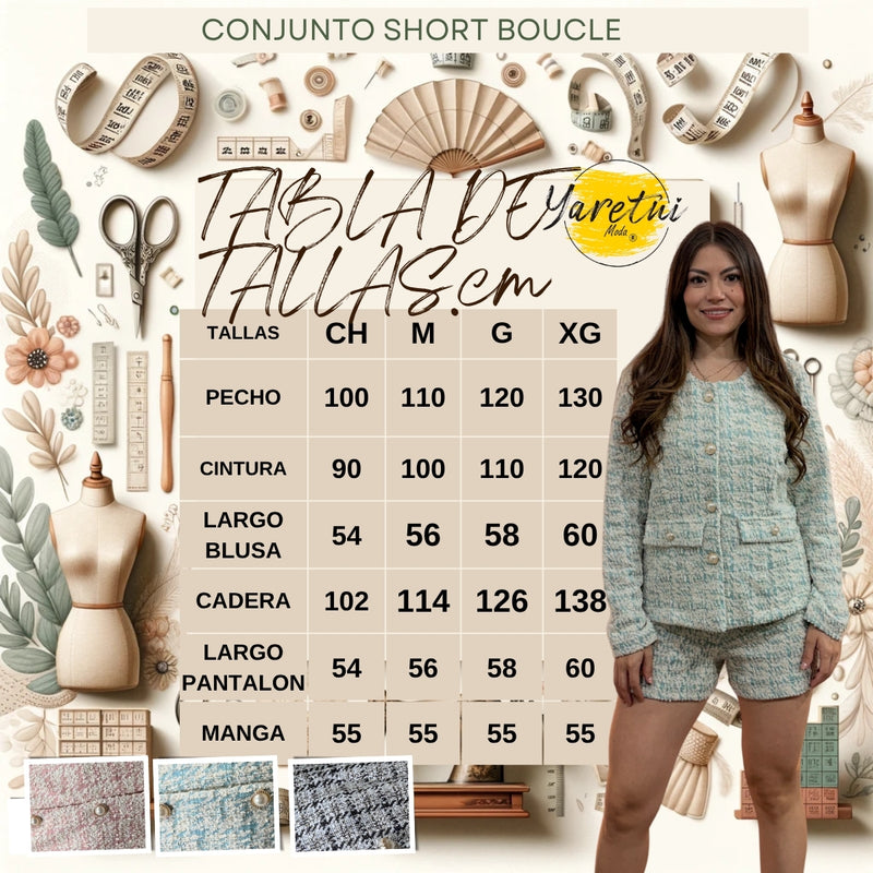 Conjunto Para Dama Blazer Saco Y Short Botones Boucle