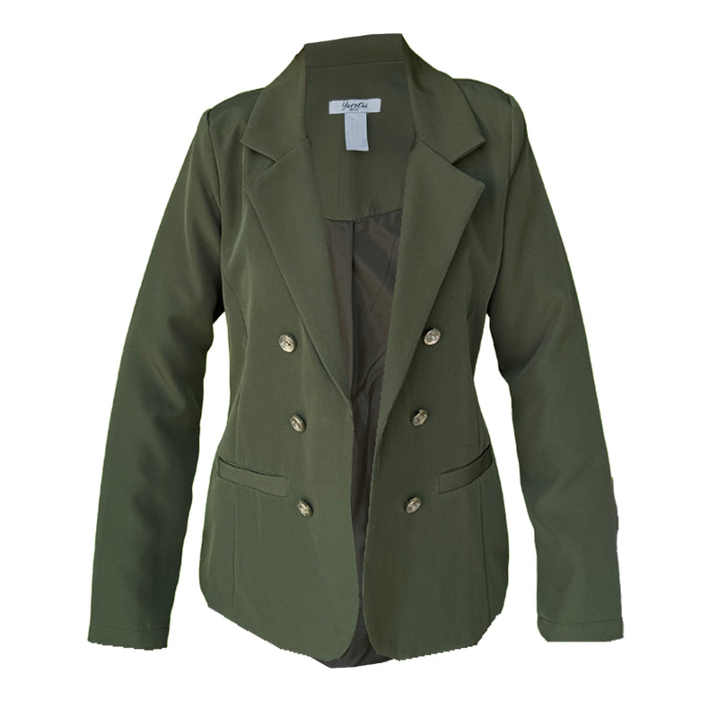 Blazer Para Dama Con Botones Dorados Con Forro Formal