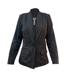 Blazer Para Dama Con Solapa Rayado Con Boton Formal Y Casual