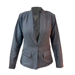 Blazer Para Dama Con Solapa Rayado Con Boton Formal Y Casual