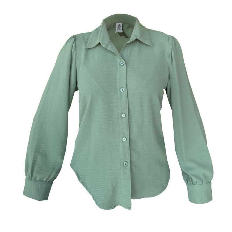 Camisa Para Dama Manga Larga Luxor Con Boton Cuello