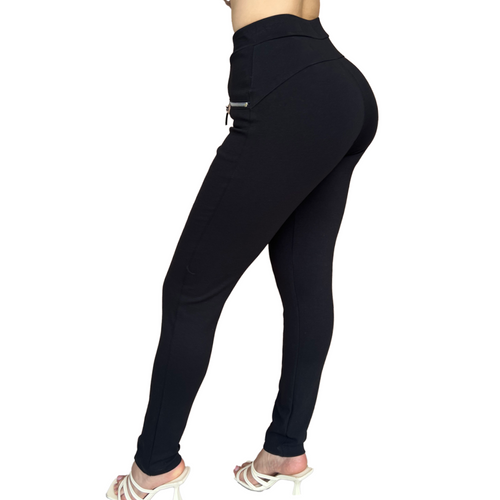 Leggings Para Dama Gruesa Malla Con Stretch Con Cierre