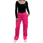Pantalon Para Dama Casual Tipo Cargo Ancho Con Cremallera