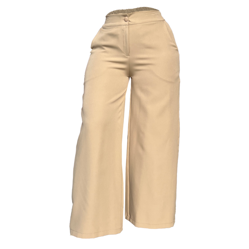Pantalon Para Dama Formal De Pierna Ancha Comodo Y Elegante CAMEL CH