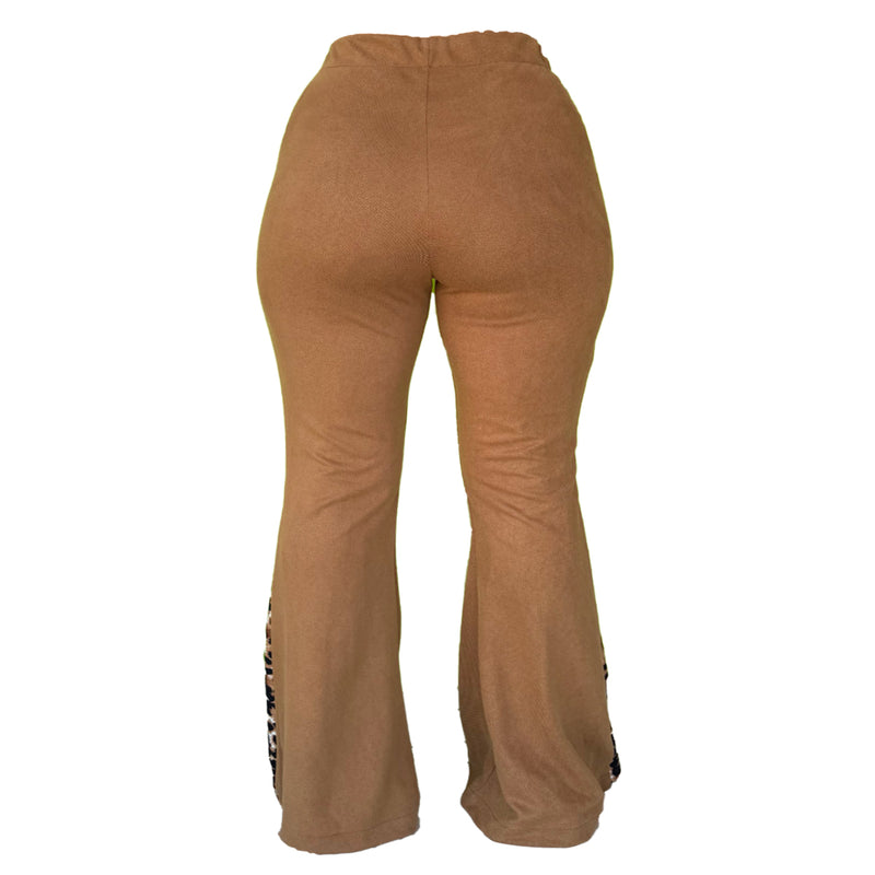 Pantalon Para Dama Casual Malla Con Linea Gamuza Campana