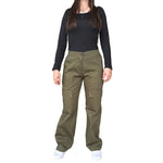 Pantalon Para Dama Casual Tipo Cargo Ancho Con Cremallera