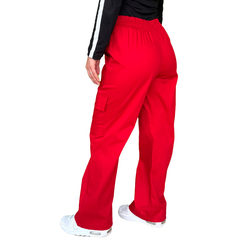 Pantalon Para Dama Casual Tipo Cargo Ancho Con Cremallera