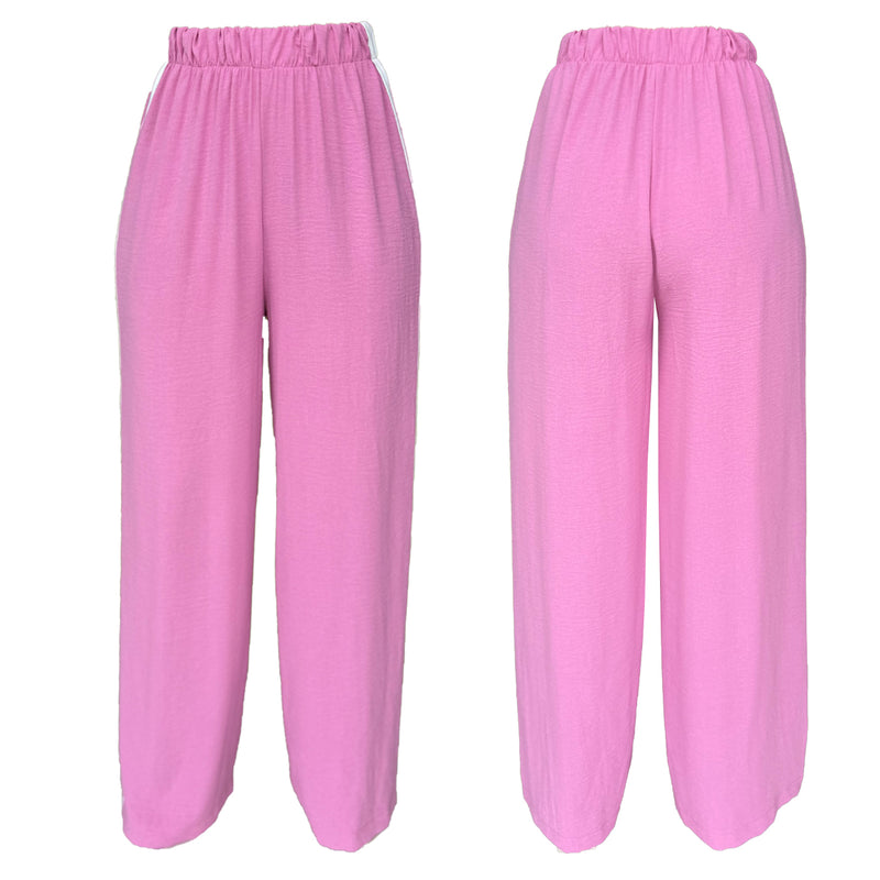 Conjunto Para Dama Combinado Lineas Blanca Blusa Y Pantalón