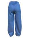 Pantalon Para Dama Con Elastico Con Bolsas Casual Mezclilla