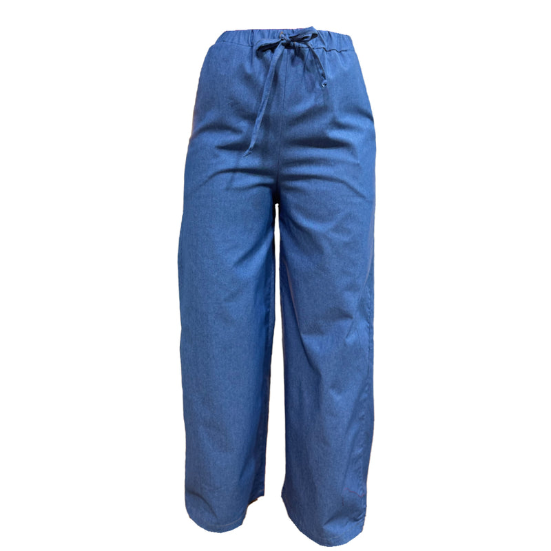 Pantalon Para Dama Con Elastico Con Bolsas Casual Mezclilla